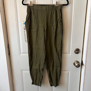 ZARA Olive Green Utility Joggers High Waisted Pants S